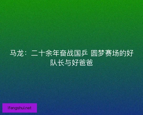马龙：二十余年奋战国乒 圆梦赛场的好队长与好爸爸