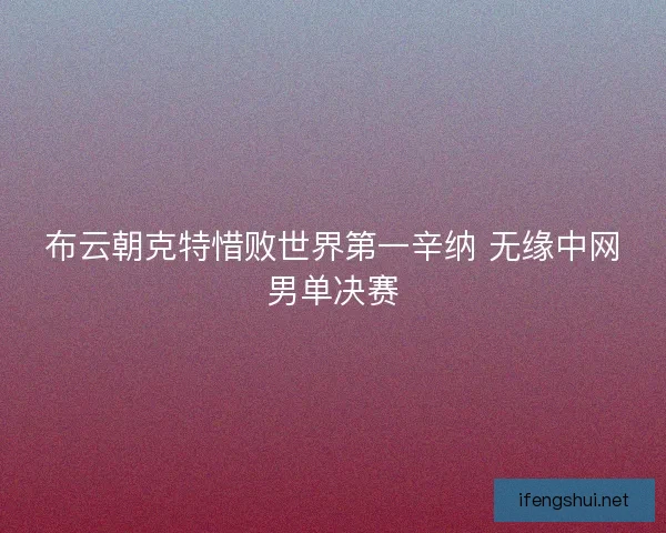 布云朝克特惜败世界第一辛纳 无缘中网男单决赛